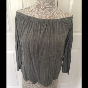 Cloth & Stone top small grey & white stripe